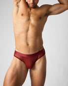 Teamm8 Score Sheer Slim Jockstrap Shiraz - mens sheer jockstrap underwear sheer side inserts front view