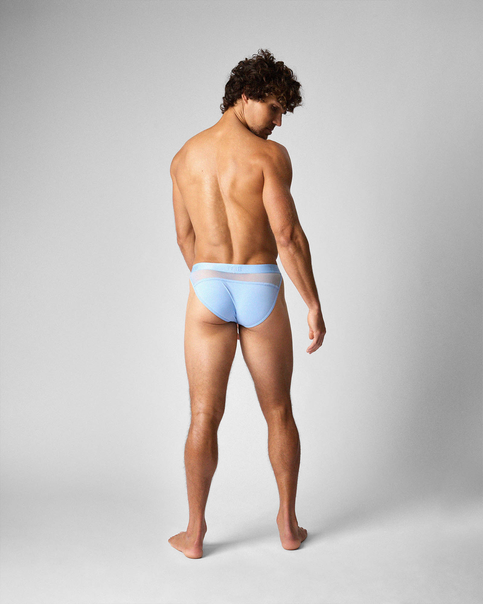 Teamm8 Score Sheer Sports Brief Arctic Blue - mens sheer briefs double peek-a-boo back view