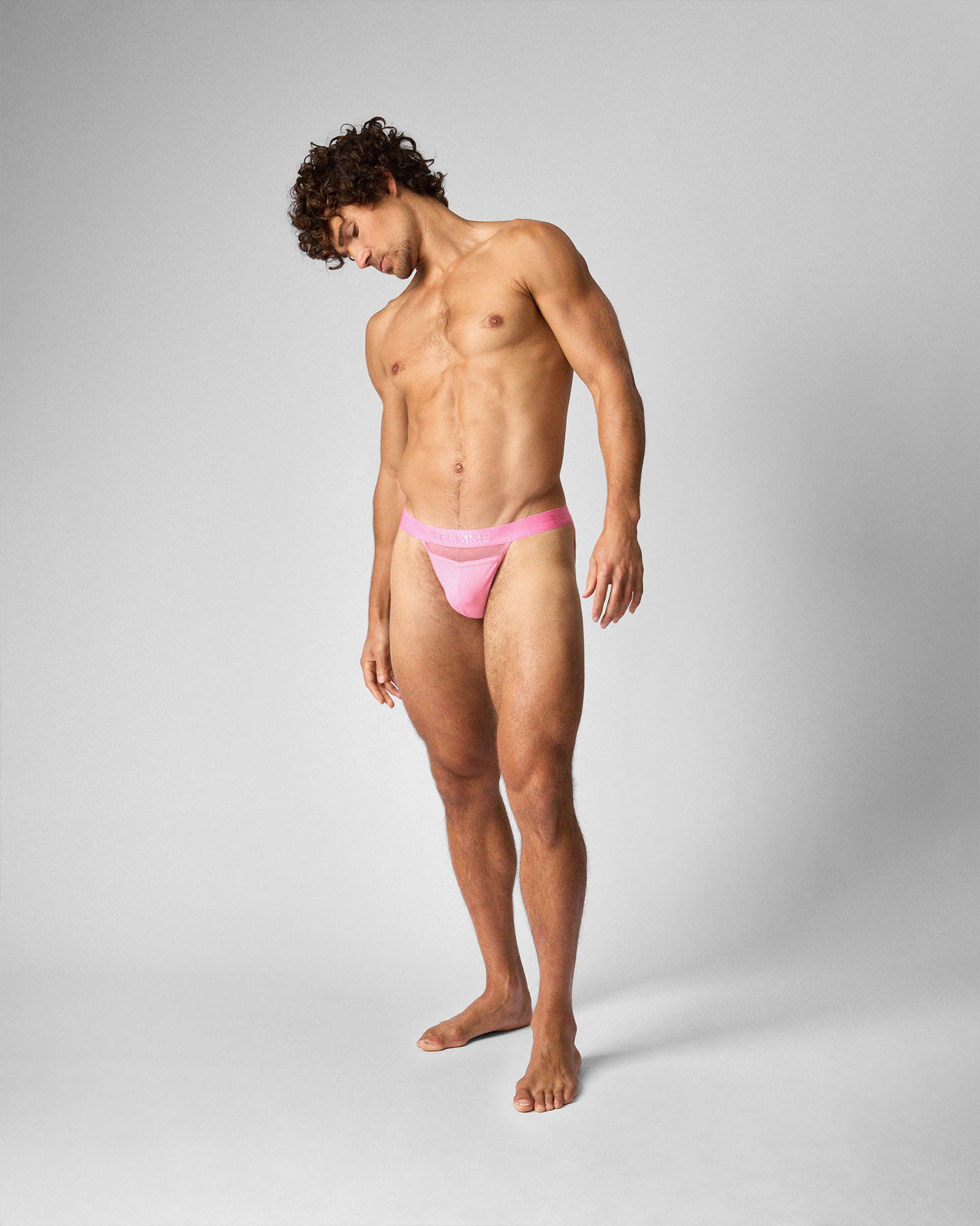 Teamm8 Score Sheer Sports Brief Blush - quick-dry nylon-spandex brief lifestyle shot