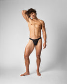 Teamm8 Score Sheer Sports Brief Onyx - quick-dry nylon-spandex brief lifestyle shot