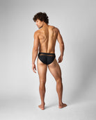 Teamm8 Score Sheer Sports Brief Onyx - tone-on-tone waistband detail close-up