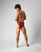 Teamm8 Score Sheer Sports Brief Shiraz - mens sheer briefs double peek-a-boo back view