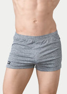 Awry Static Short Gray — men's 2-inch inseam heather print athletic short, front view