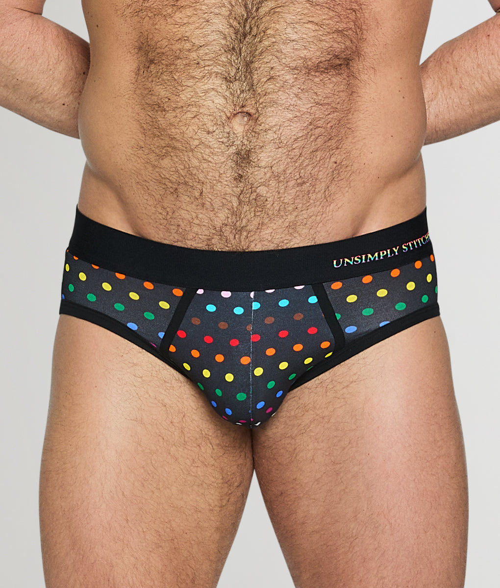 Unsimply Stitched Pride Polka Dot Brief Black