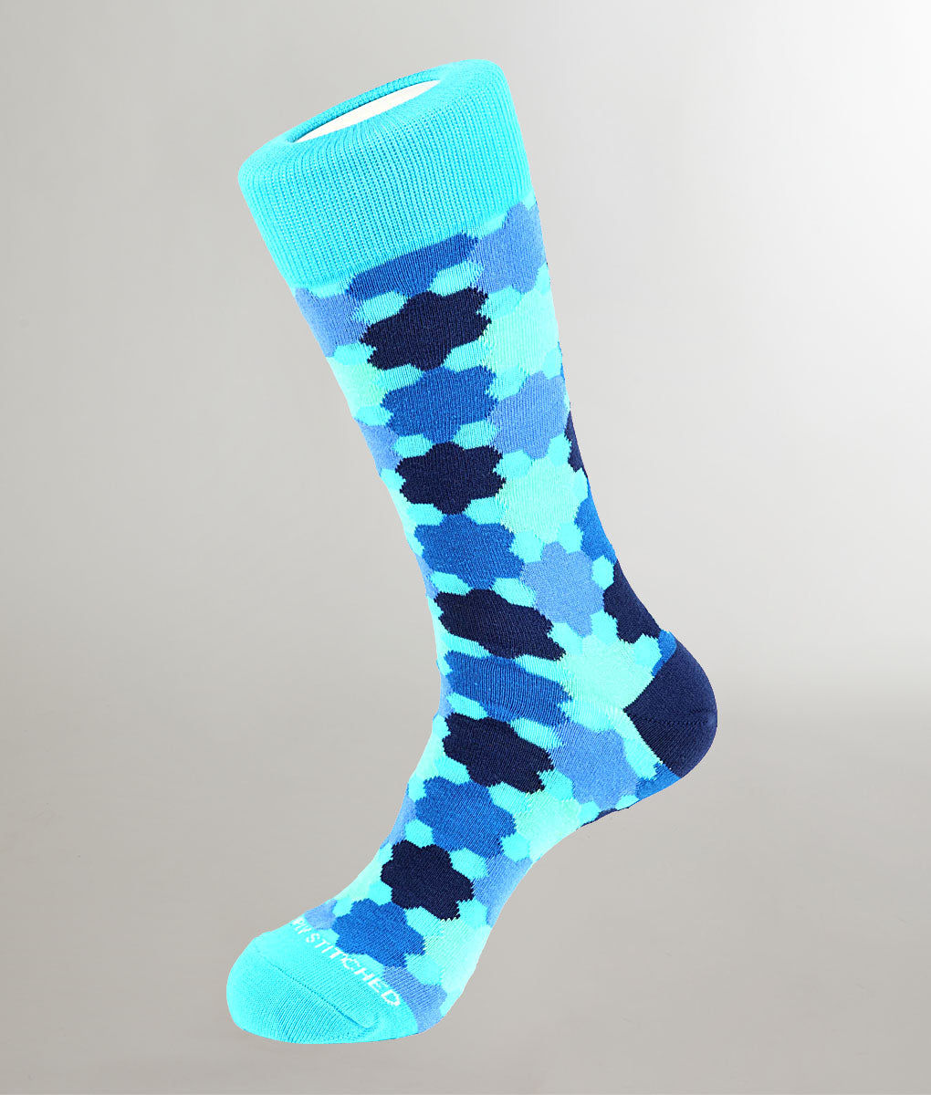 Unsimply Stitched Chemist Sock Blue-multi