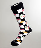 Unsimply Stitched Donut Checkers Sock Black-white