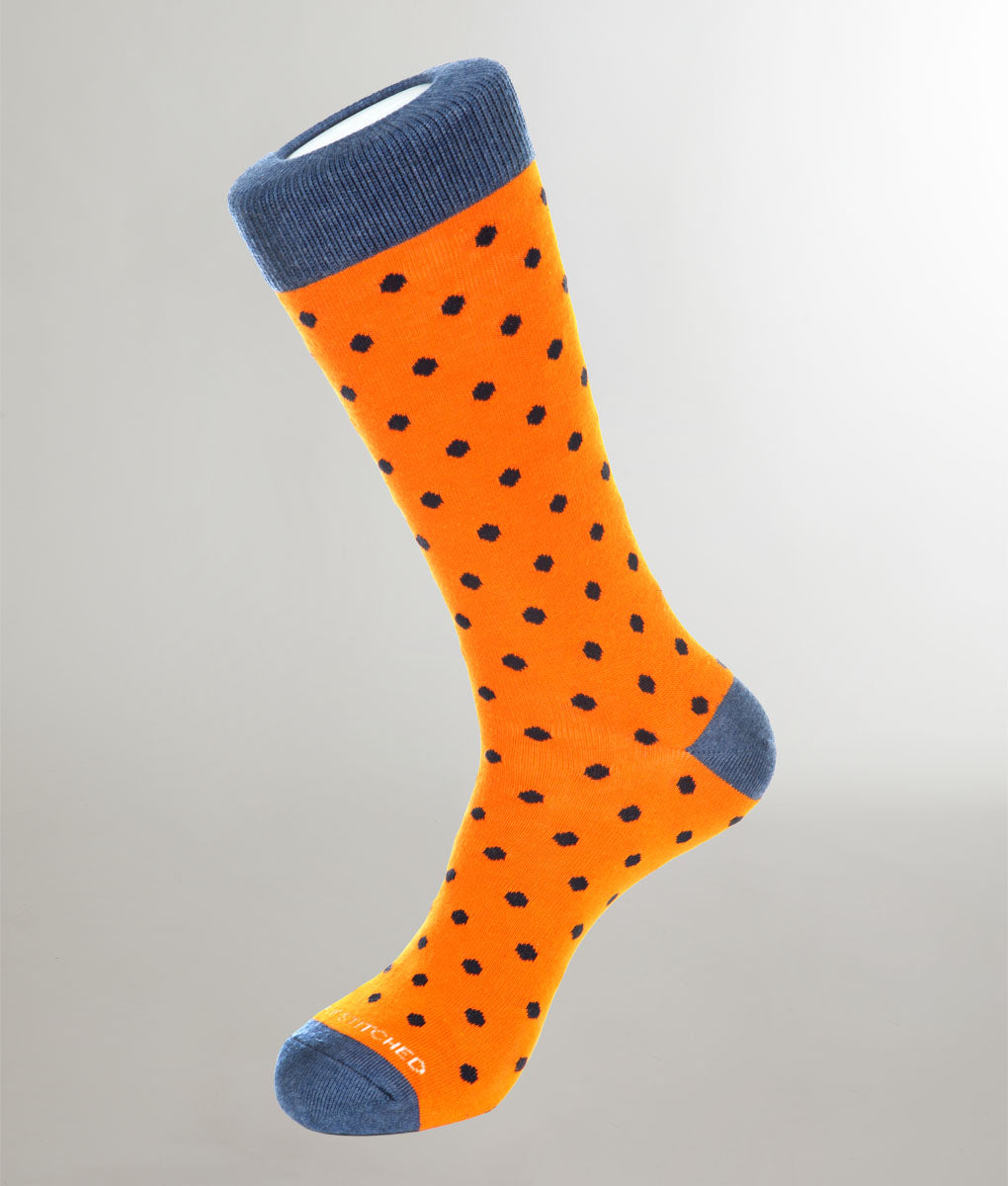 Unsimply Stitched Simple Polka Dot Sock Orange-multi