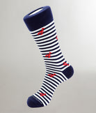 Unsimply Stitched Lobster Stripe Sock Red-white-blue
