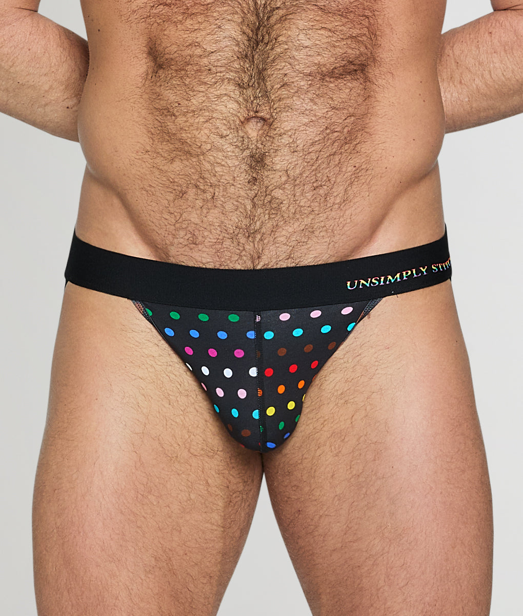 Unsimply Stitched Pride Polka Dot Jockstrap Black