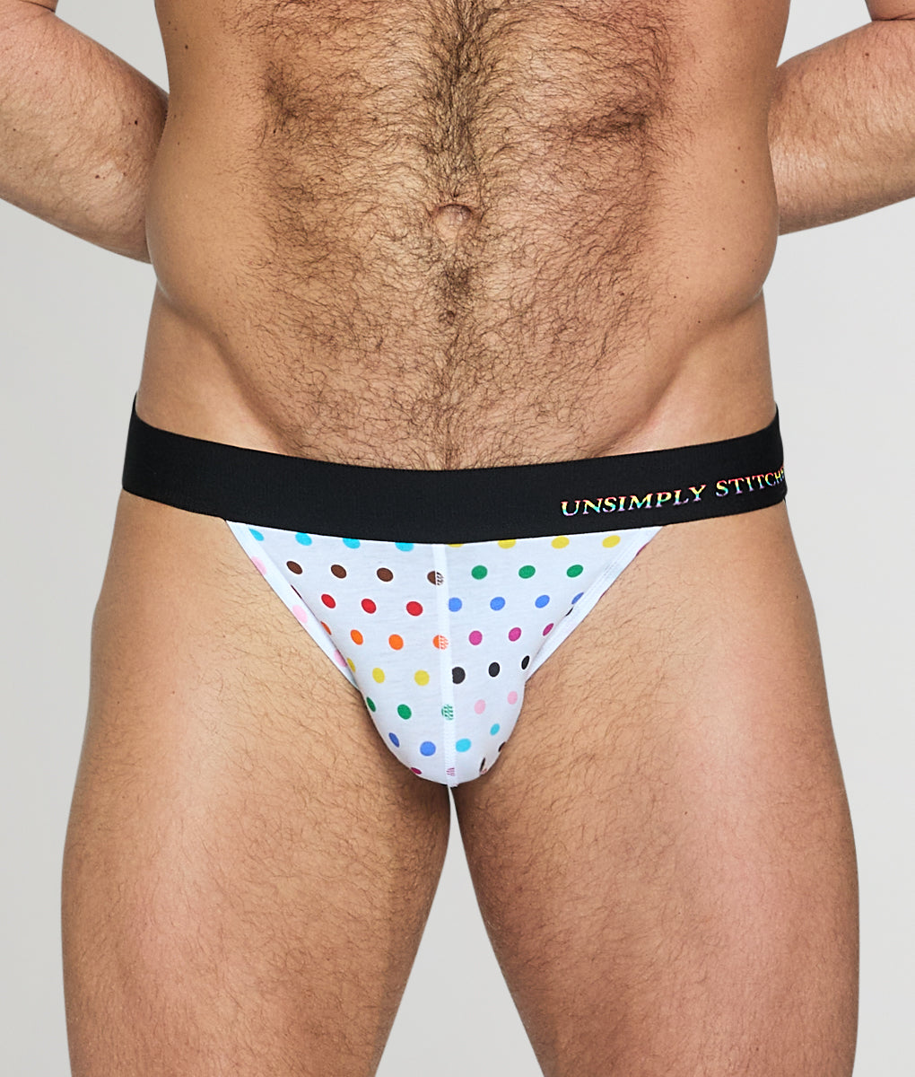 Unsimply Stitched Pride Polka Dot Jockstrap White