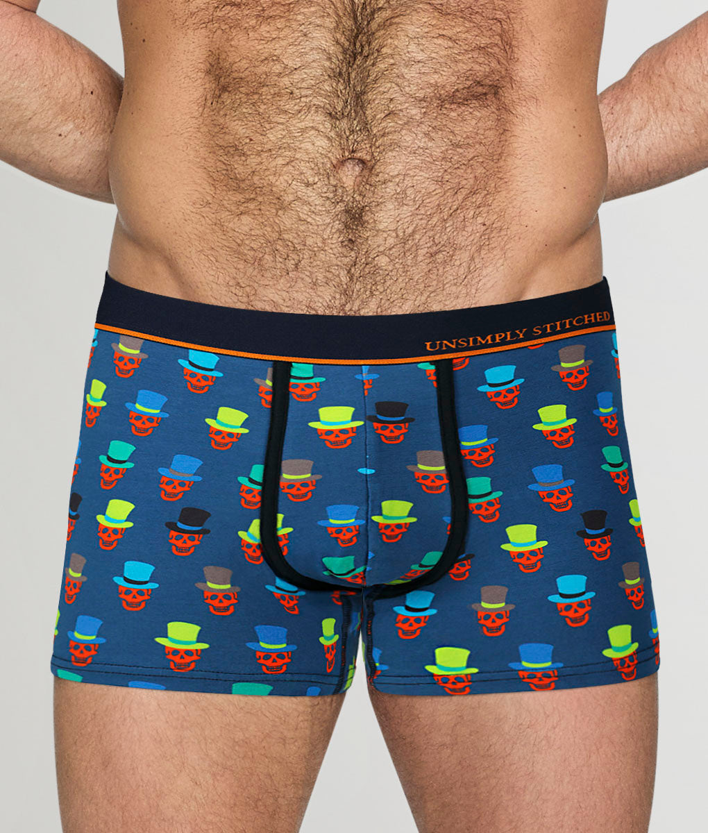 Unsimply Stitched Skull Top Hat Trunk Blue-multi