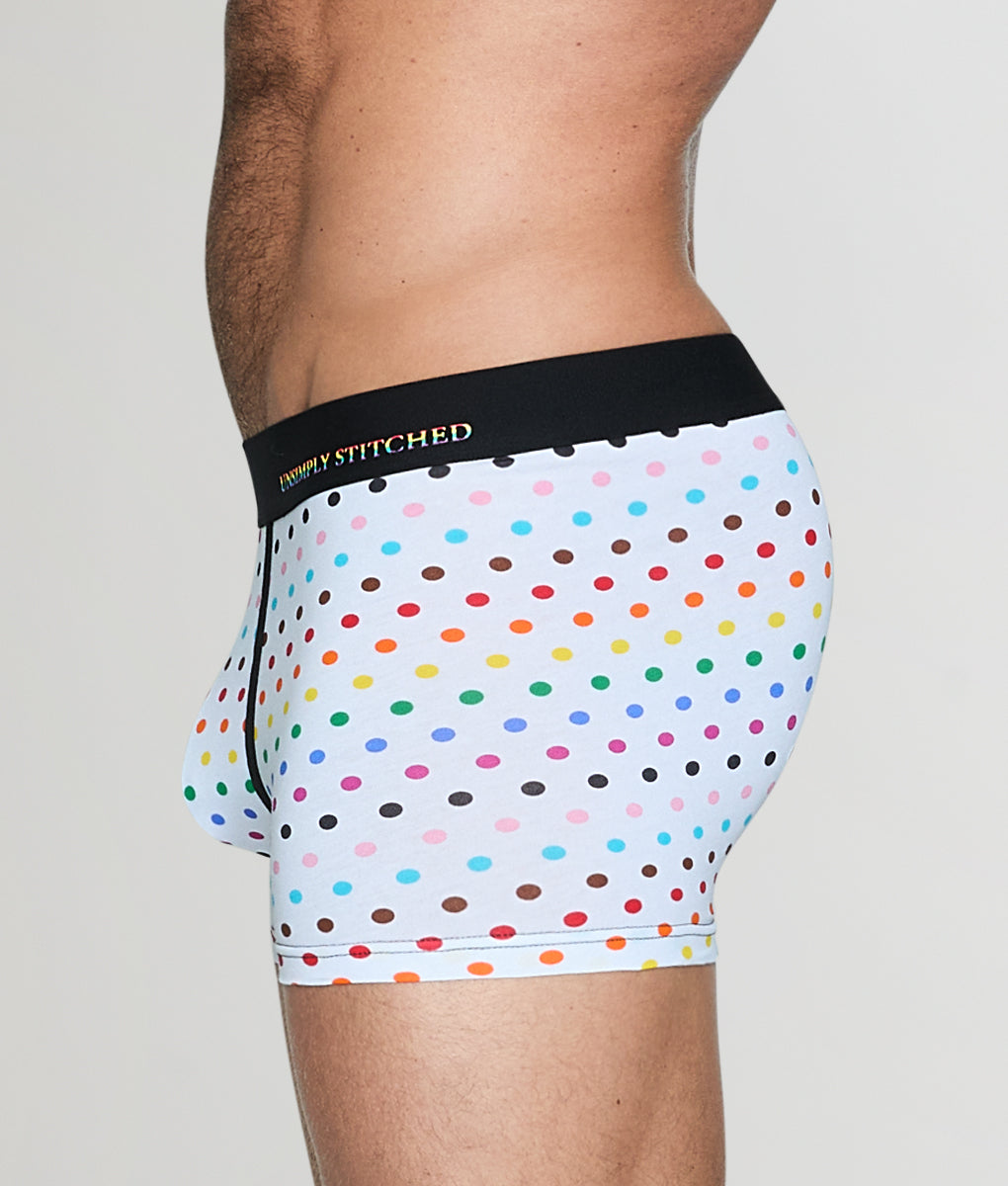 Unsimply Stitched Pride Polka Dot Trunk White