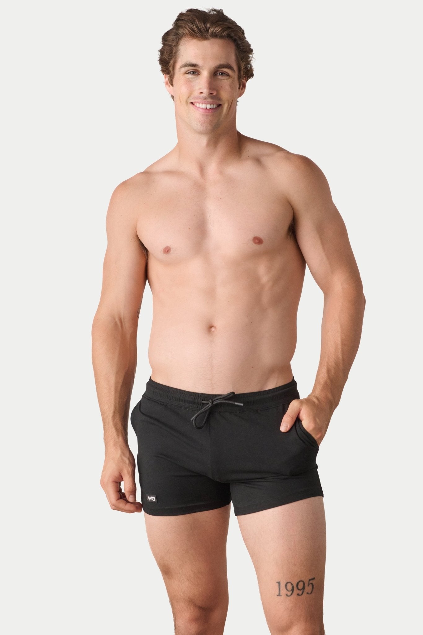 Awry Vers Short V2.1 Black — rear view highlighting flattering glute-enhancing cut and high inseam