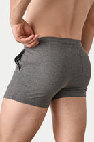 Awry Vers Short V2.1 Heather Gray — rear view highlighting flattering glute-enhancing cut and high inseam