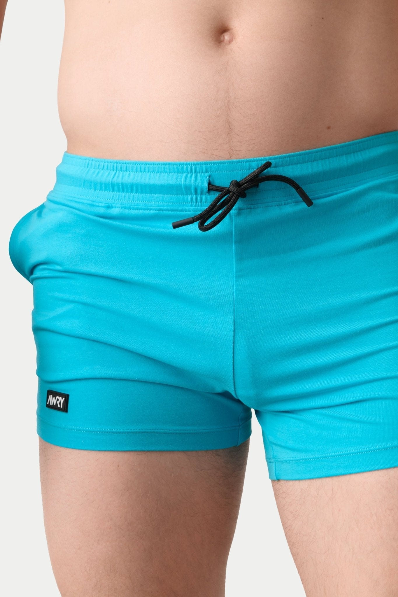 Awry Vers Short V2.1 Sky Blue — rear view highlighting flattering glute-enhancing cut and high inseam