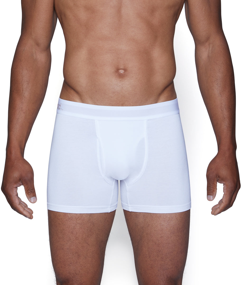 Wood Boxer Brief with Fly White