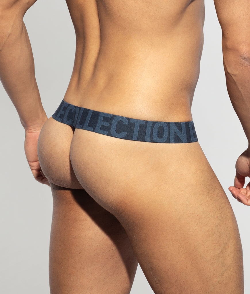 ES Collection Basic Cotton Thong Navy