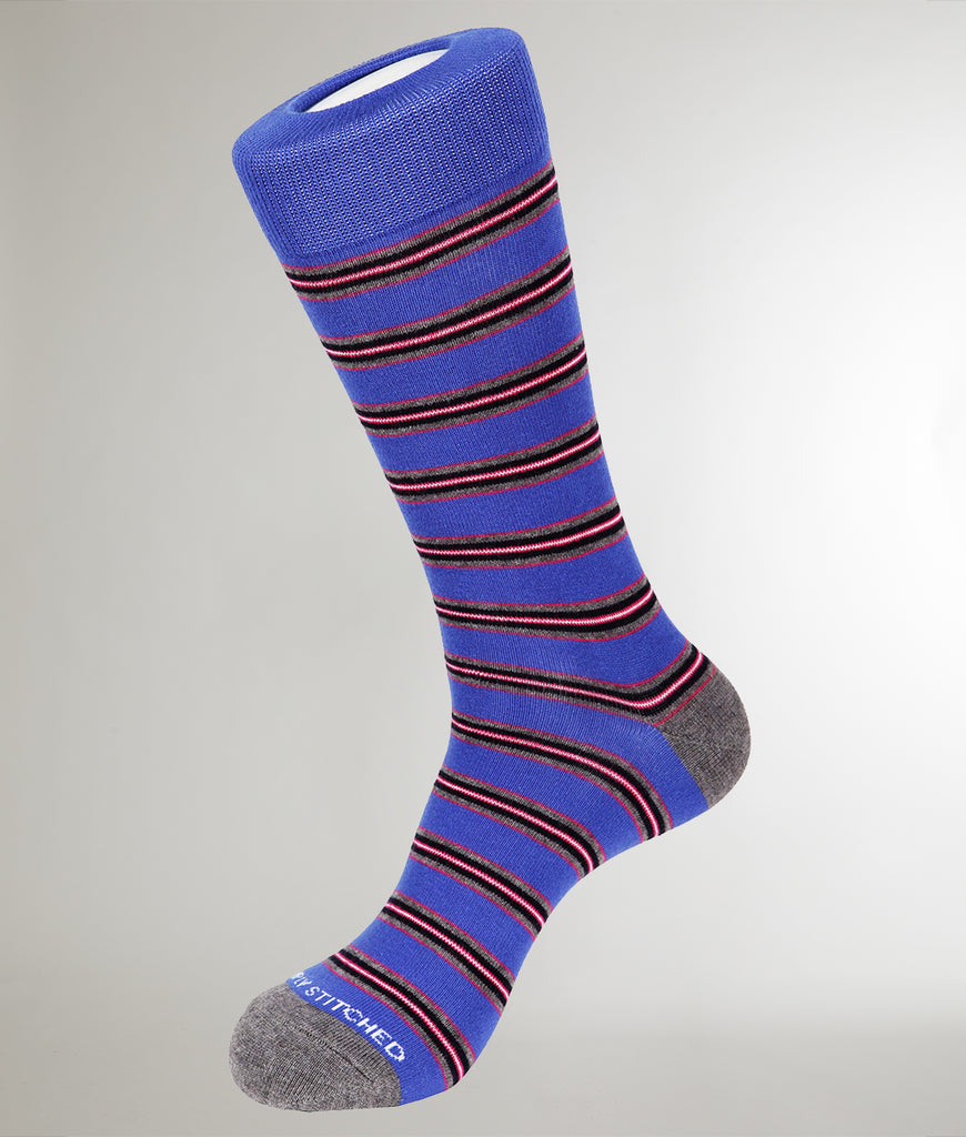 Unsimply Stitched Lane Stripe Sock Unsimply Stitched Lane Stripe Sock Blue-multi