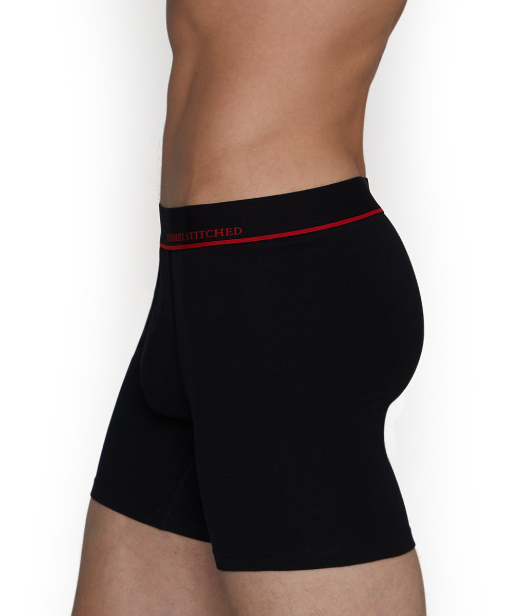 Unsimply Stitched Solid Boxer Brief Unsimply Stitched Solid Boxer Brief Black-red-stripe